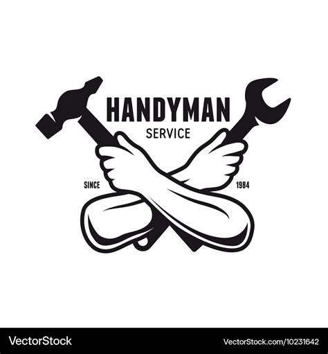 Handyman Service Emblem Carpentry Related Vector Image