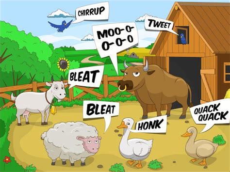 Premium Vector Farm Animals Talks Sound Cartoon Educational