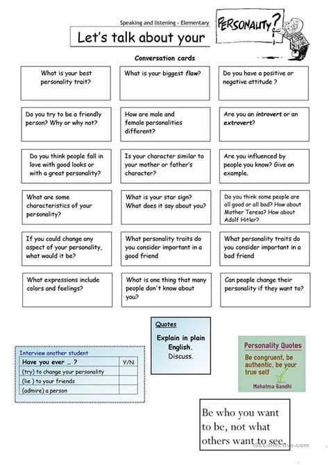 Lets Talk About Personality Worksheet Free Esl Printable Worksheets Made By Teachers