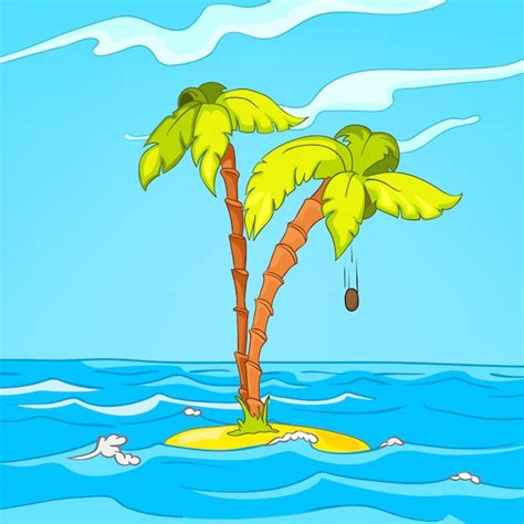 Premium Vector Island Cartoon