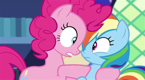 My two favorite ponies based off of this: Image - Pinkie Pie pulls Rainbow Dash in close EG2.png ...