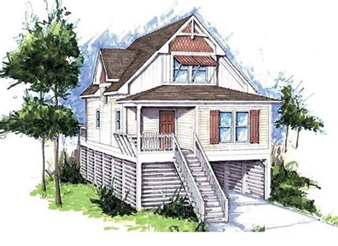 Beach or seaside houses are often raised houses suitable for the shoreline sites. Bowsprit Cottage - Coastal House Plans from Coastal Home ...