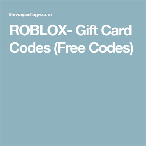 Unused Gift Card Roblox Codes