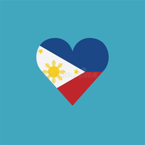 Philippines Flag Icon In A Heart Shape In Flat Design Stock Vector
