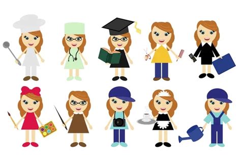 Young Women Of Ten Different Jobs Stock Image Everypixel