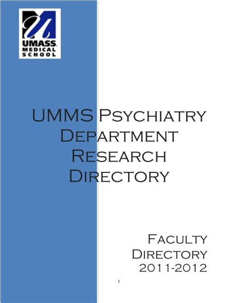 Umms Psychiatry Department Research Directory The University Of