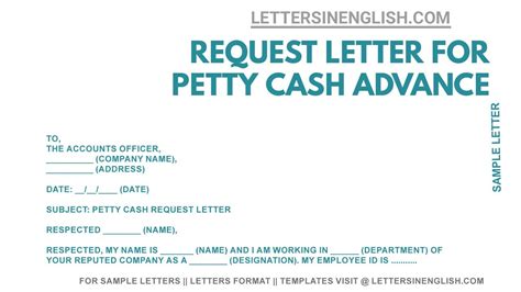 Request Letter For Petty Cash Sample Letter For Petty Cash Advance