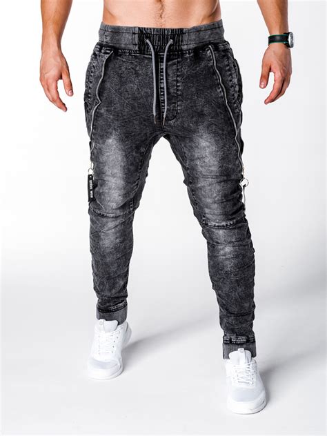 Mens Jeans Joggers Black P647 Modone Wholesale Clothing For Men