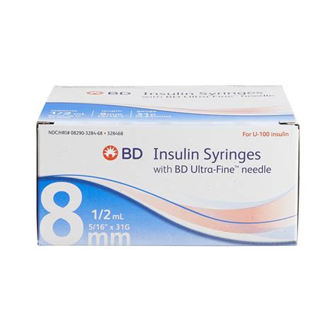 Shop Bd Insulin Syringe With Ultra Fine Needle 31g 516 Inch 8mm