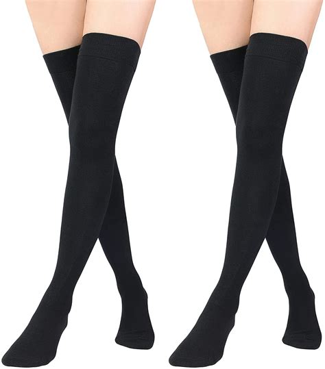 Shopping Now Women Thigh High Solid Color Long Boot Socks Lady Over Knee Cotton Stockings New