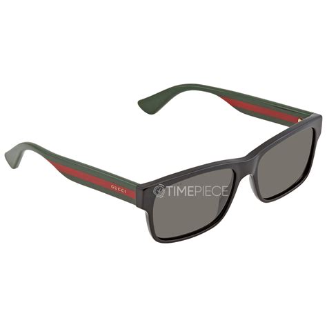 Gucci Polarized Grey Rectangular Mens Sunglasses Gg0340s 002 56