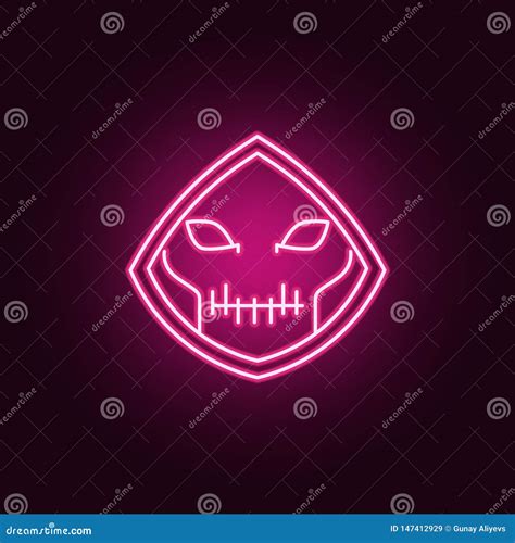 Halloween Grim Reaper Neon Icon Elements Of Halloween Set Stock
