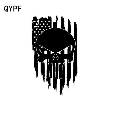 Qypf 94cm164cm Fashion Vinyl Car Sticker American Flag Punisher
