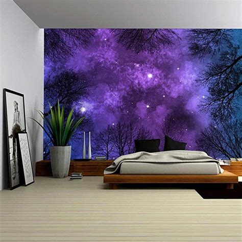 Wall26 Low Angle View Of Colorful Nebula On Starry Night Sky In