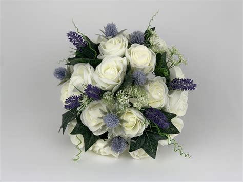 artificial brides bouquet scottish thistle beautiful bouquets