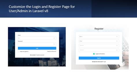 Customize The Login And Register Page For Useradmin In Laravel V8 By