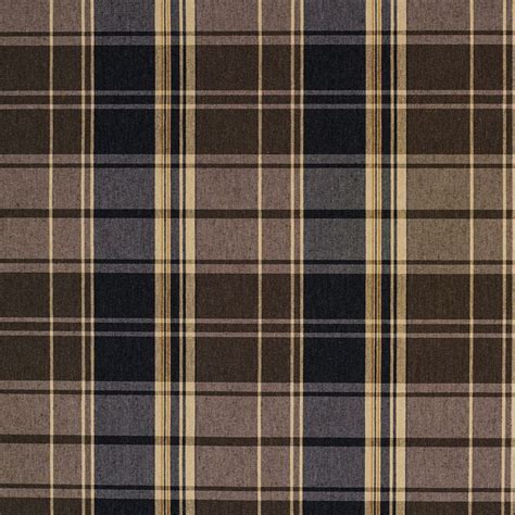 Black Gray Beige And Brown Plaid Country Damask Upholstery Fabric K6918