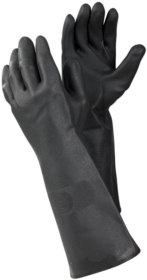 Tegera 241 Black Latex Long Rubber Gloves Chemical Resistant 410mm 16