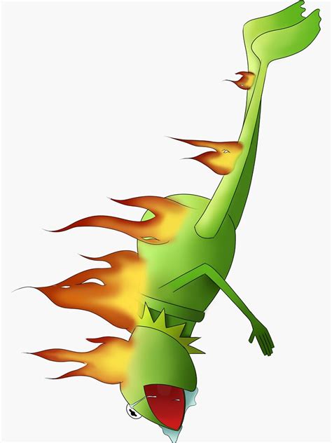 Kermit On Fire Meme Sticker For Sale By Maqdeee Redbubble