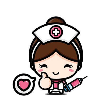 Cute Nurse Mascot Character Design 4217895 Vector Art At Vecteezy