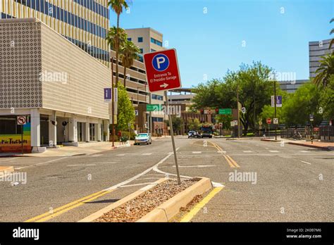 Parking Entrante To El Presidio Garage Street And Building Downtown