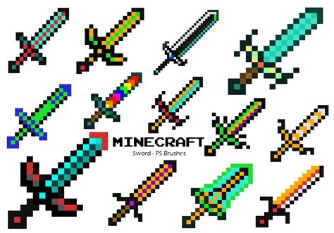 20 Minecraft Sword Ps Brushes Abr Vol10 Free Photoshop Brushes At