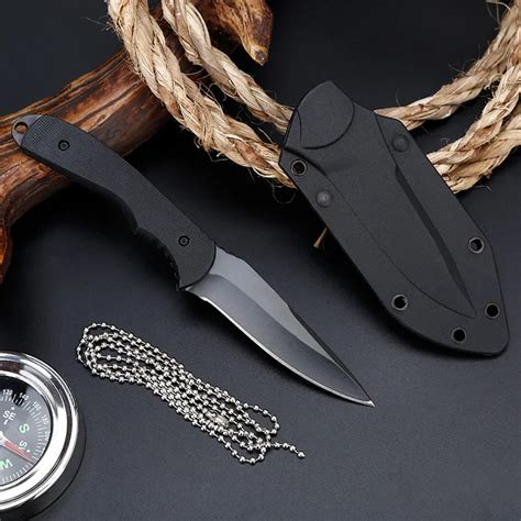 Buy Small Black Fixed Blade Pocket Knife Multifunction