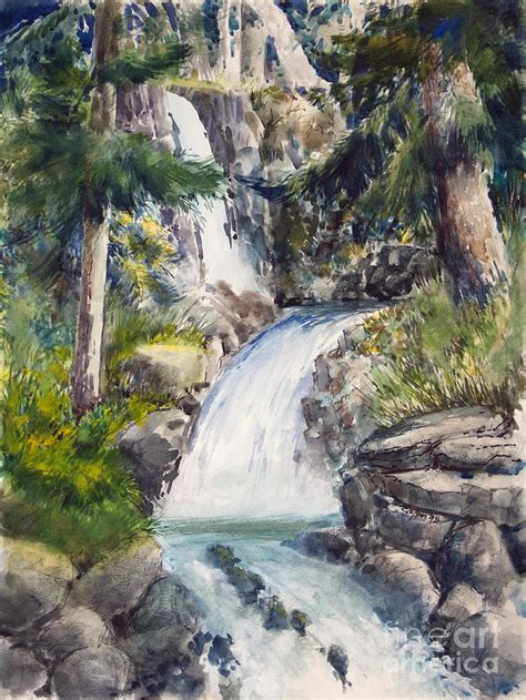 Mountain Waterfall Painting By Anthony Coulson Fine Art America