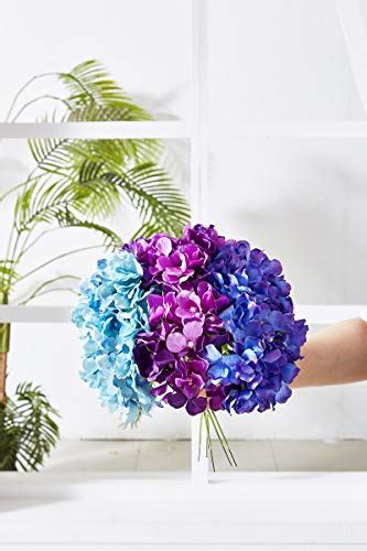 kislohum artificial hydrangea flower heads 10 dark purple hydrangea silk flowers head for