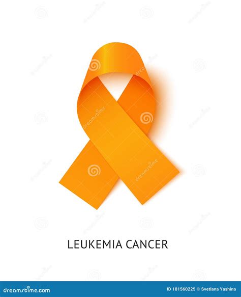 Leukemia Cancer Awareness Ribbon Vector Realistic Illustration Stock