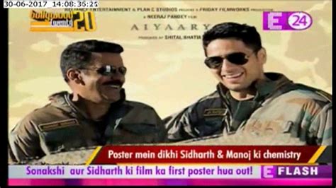 Sidharth Malhotra And Manoj Bajpayee S Aiyaary S Official Poster Youtube