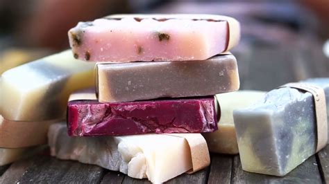 Different Colours Handmade Homemade Soap Bar Stock Video Footage