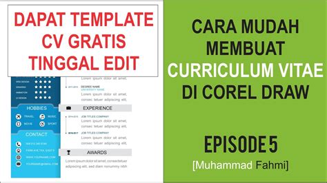 Cara membuat resume di indeed. Tutorial Corel Draw Cara Membuat Curriculum Vitae di ...