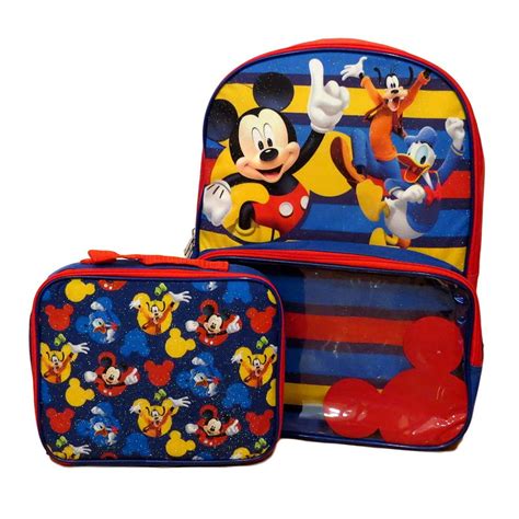 Disney Mickey Mouse 16 Backpack With Detachable Insulated Lunch Bag