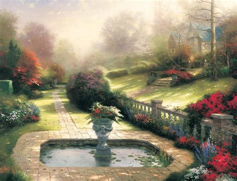 Gardens Beyond Autumn Gate By Thomas Kinkade Village Gallery