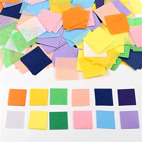 Outuxed 4800pcs 1inch Tissue Paper Squares 12 Assorted