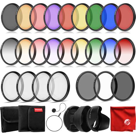 Opteka 58mm 9 Piece Hd Multicoated Graduated Color Filter Kit Set For