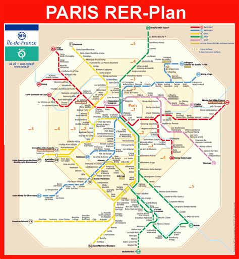 Paris Rer Plan Rer Karte Von Paris