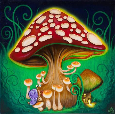 Mushroom Magic By Jennie Macmillan Mushroom Art Trippy Mushrooms Psychedelic Art