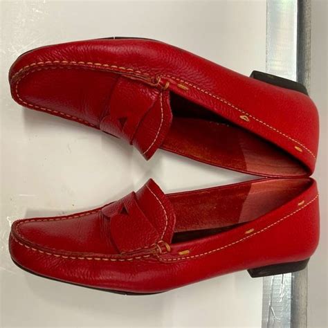 Talbots Shoes Talbots Red Leather Driving Loafers Moccasins Poshmark