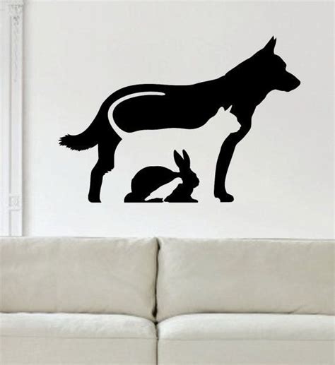 Dog Cat Rabbit Bird Silhouette Design Animal Decal Sticker Wall Vinyl