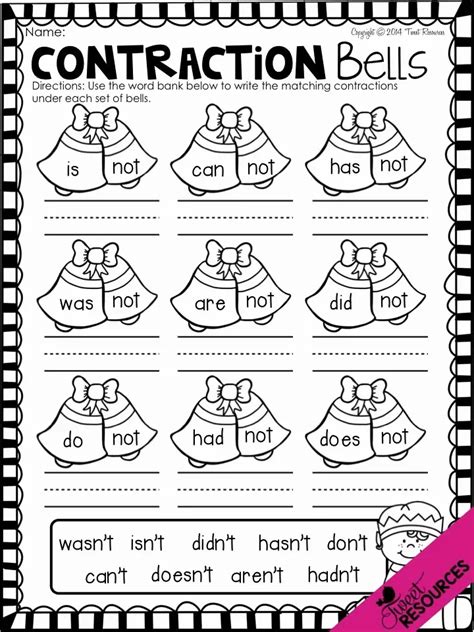 38 Contractions Worksheets For Improving Your Grammar Kitty Baby Love