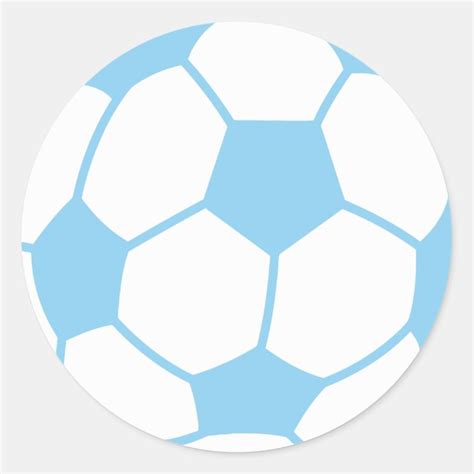 Baby Blue Soccer Ball Classic Round Sticker