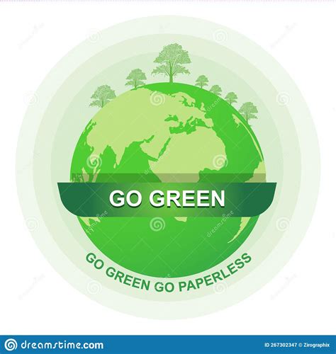 Creative Go Green Vector Art Illustration Stock Illustration