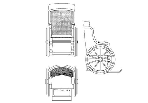 Drawing Of Wheelchair Block Autocad File Cadbull