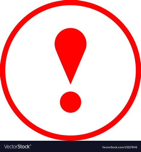 Red Circle Exclamation Mark Icon Warning Sign Vector Image