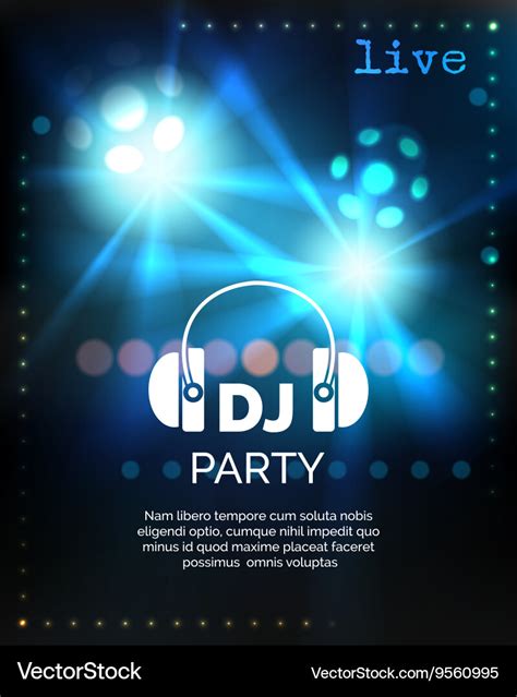 Dj Party Poster Template Royalty Free Vector Image