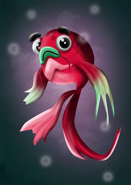 Premium Photo Illustration Red Fish In Sea