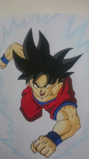 Mi Dibujo De Goku Hecho Con Pintura Acrilica Arte