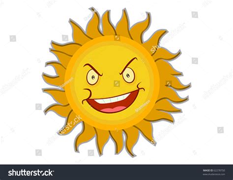 Angry Sun Cartoon Character Illustration Vector Stock Vector Royalty